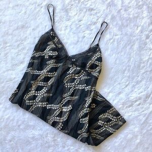 All Saints Indigo Floral Pattern Slip NWT